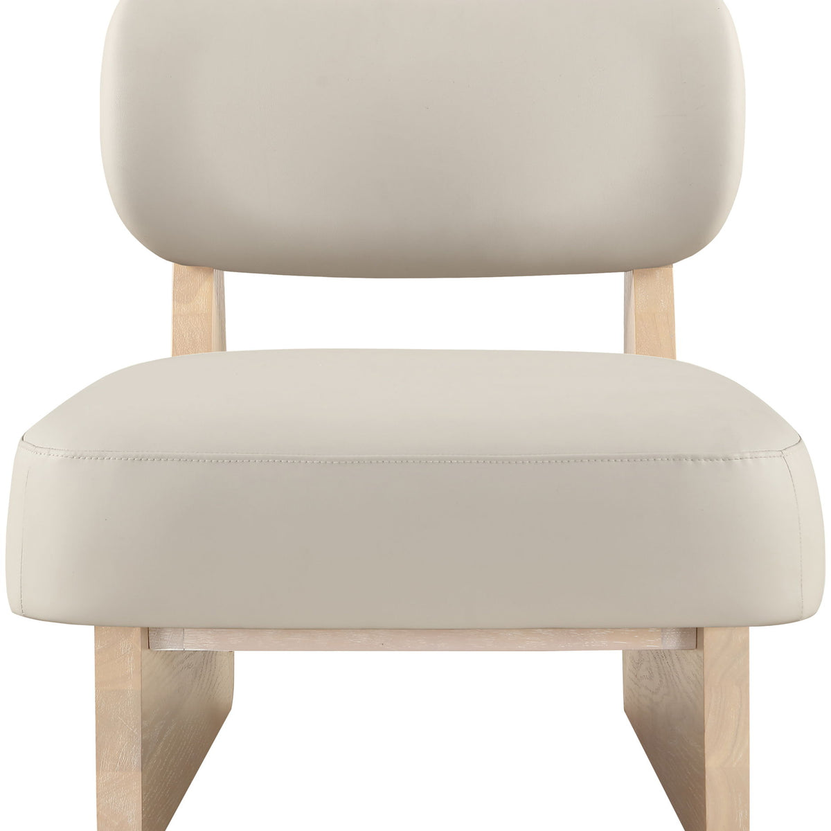 Vetra - Vegan Leather Upholstered Accent Chair With Natural Base