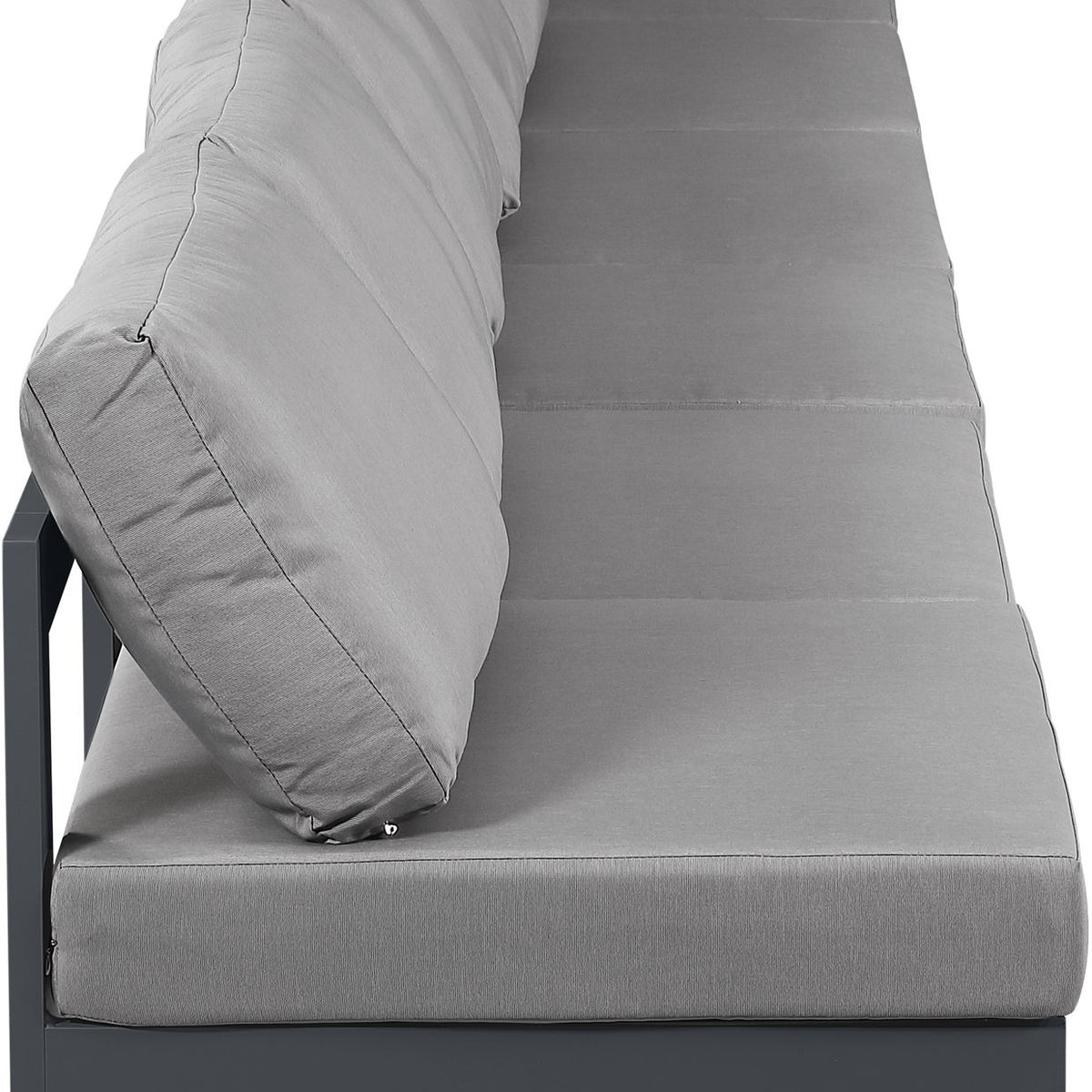 Nizuc - Outdoor Patio 6 Seat Armless Modular Sofa With Gray Frame