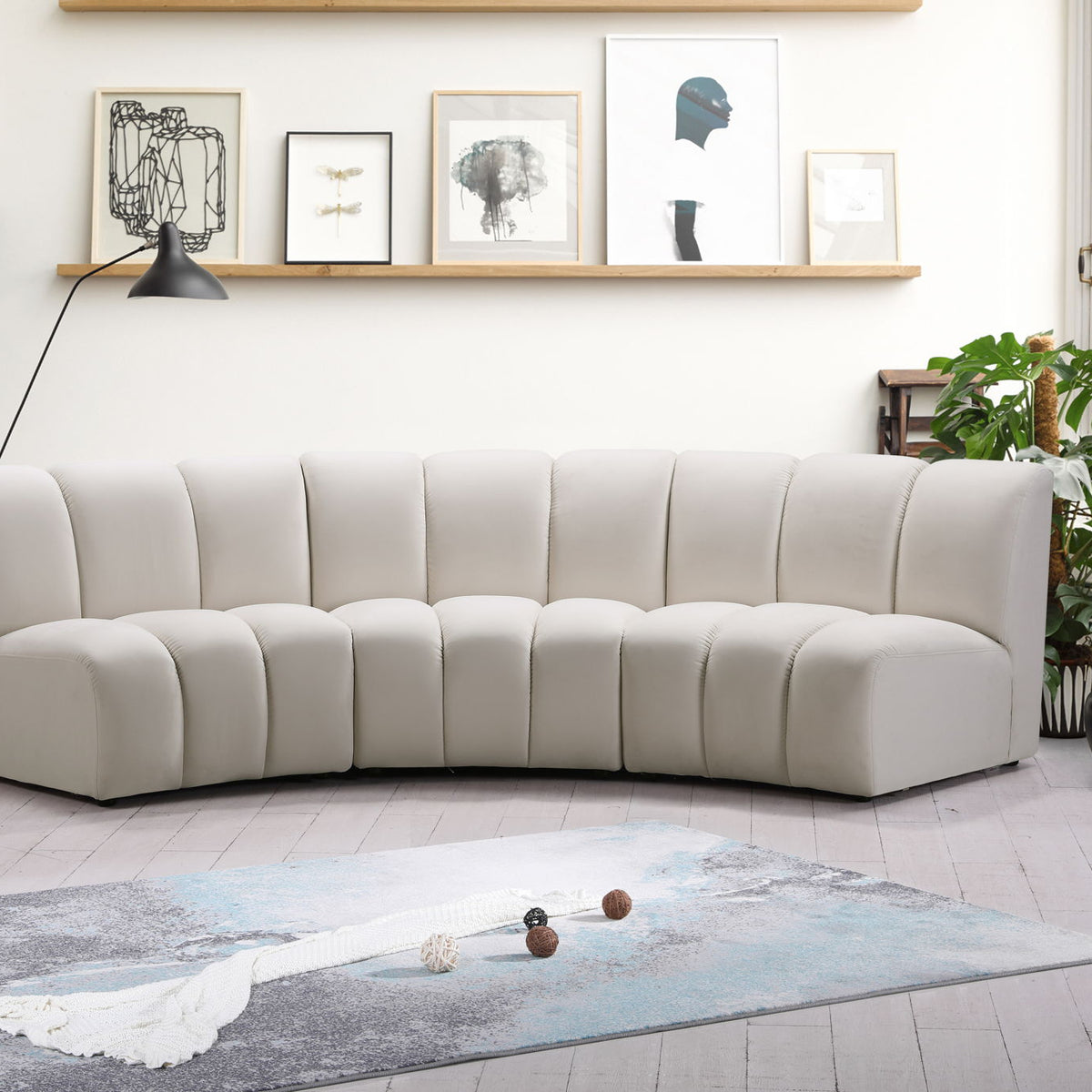 Infinity - 3 Piece Velvet Modular Sectional