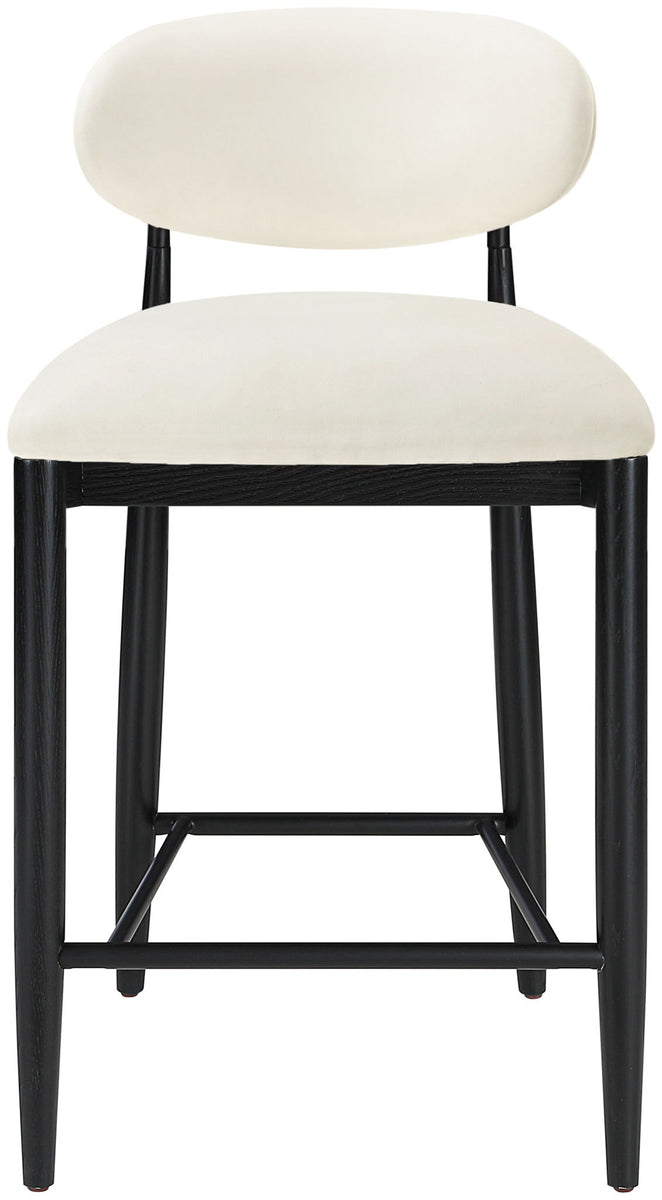 Riccio - Faux Leather Stool - Black Frame