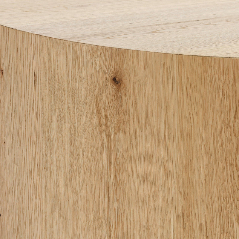 Natural round coffee table tabletop with light wood grain and smooth edge