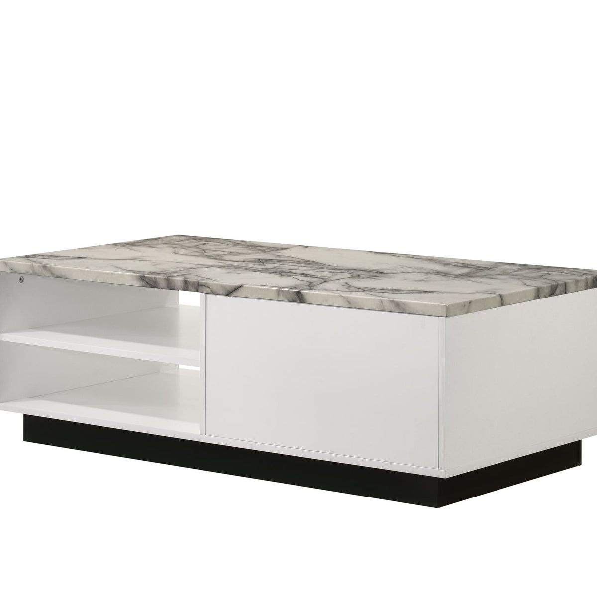 Matilda - Coffee Table With White Faux Marble Top - White