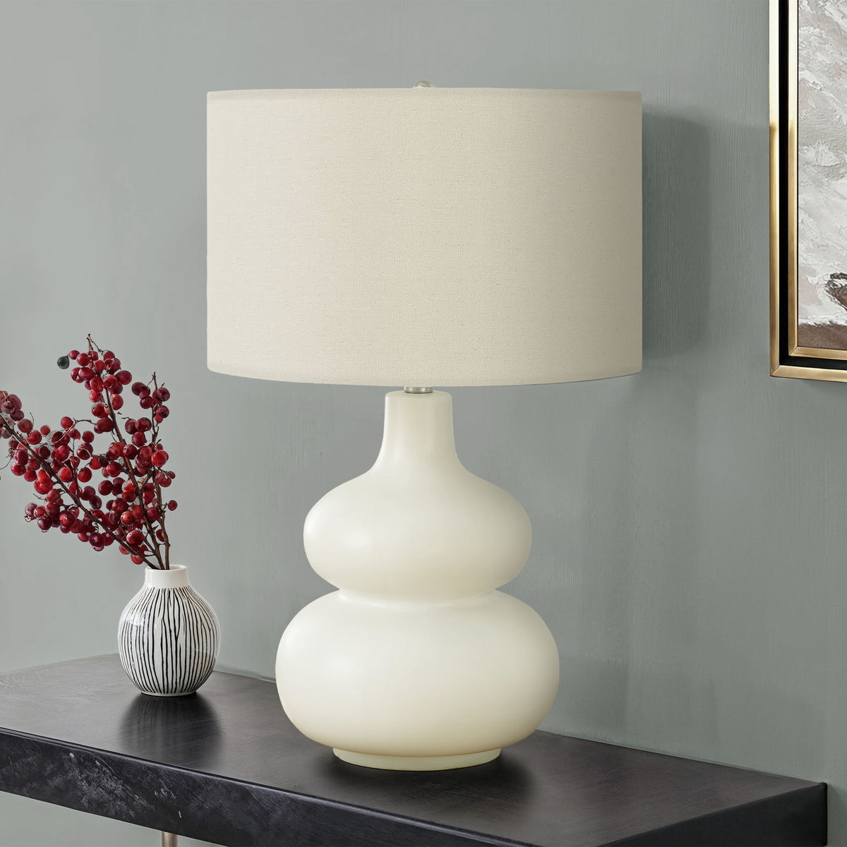 Lighting, Table Lamp, Contemporary - Cream