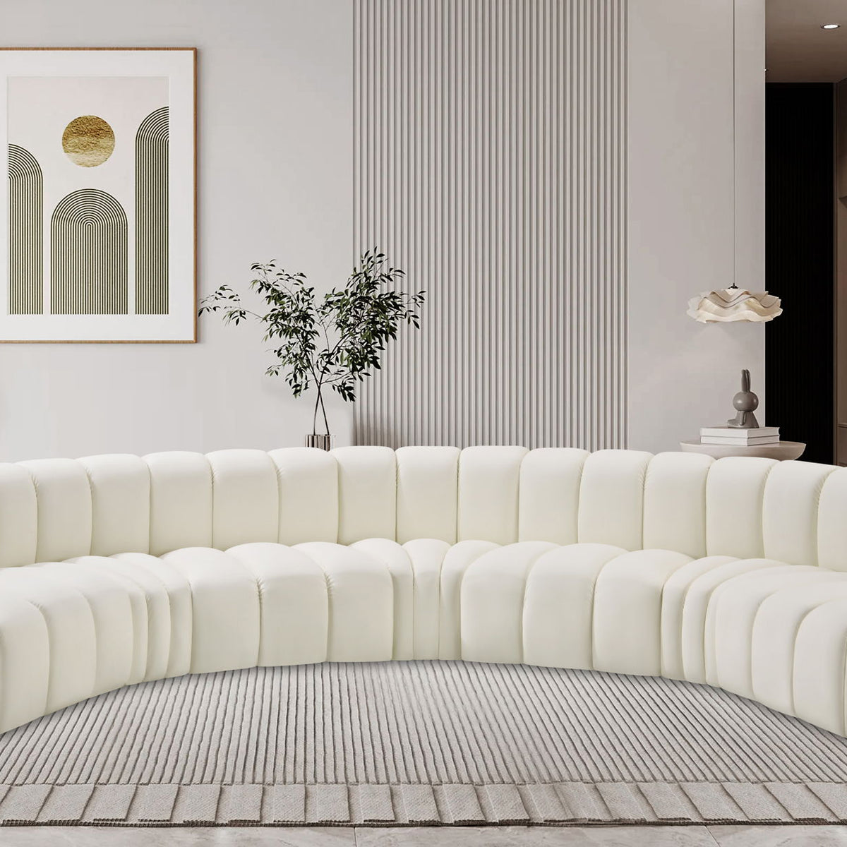 Arc - Faux Leather 7 Piece U-Shaped Modular Sofa