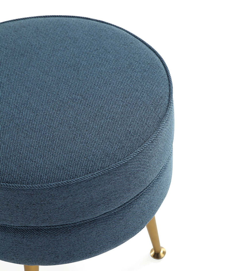 Manhattan Bailey - Accent Ottoman With Gold Chrome Legs