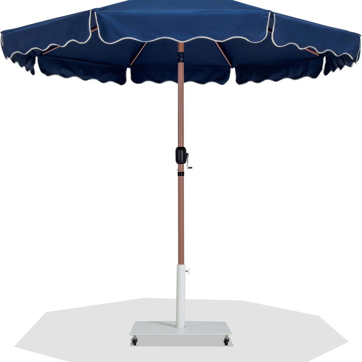 Amalfi - Aluminum Patio Umbrella - White Base / Light Brown Pole