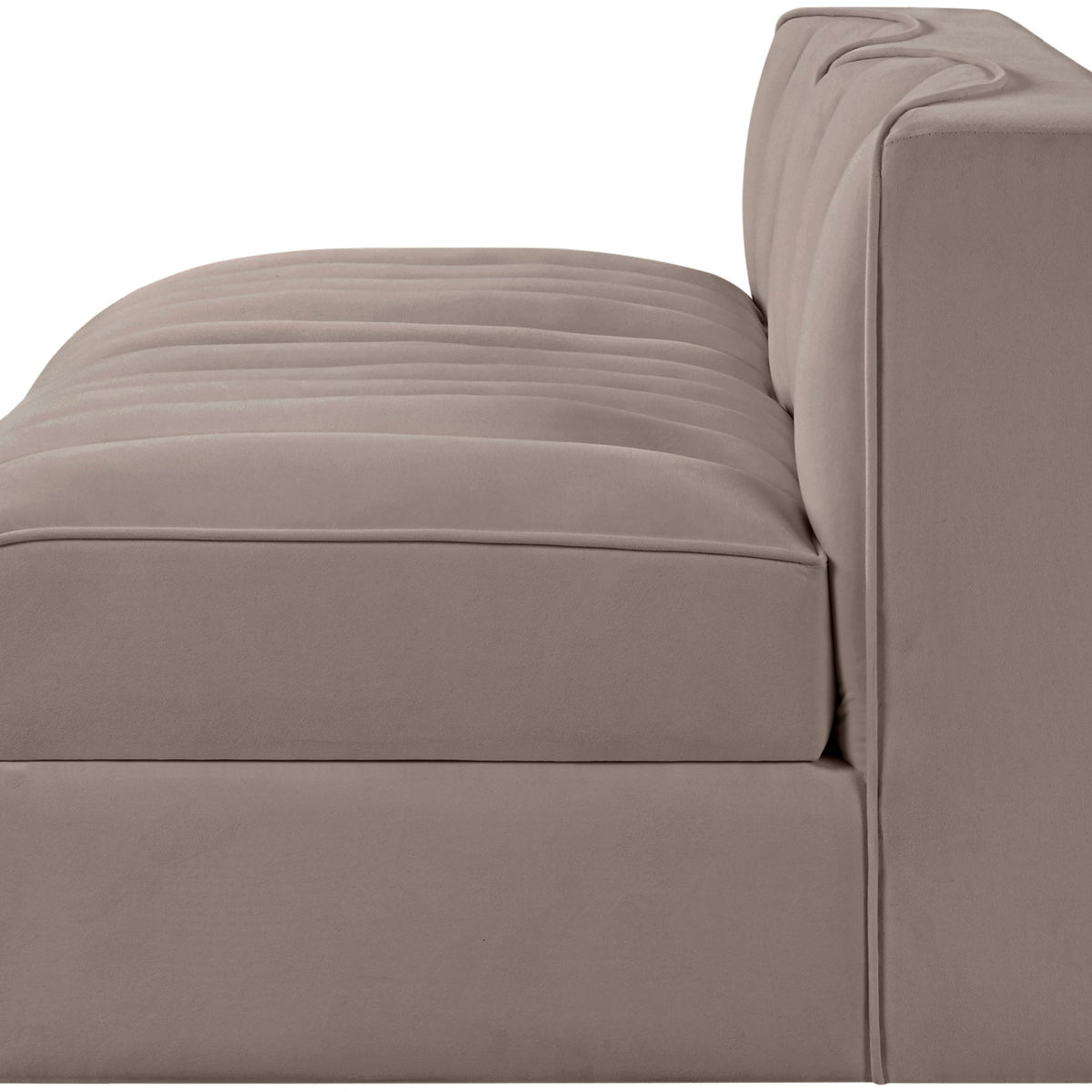 Rummi - Velvet Performance Fabric Upholstered 2 Piece Modular Armless Loveseat