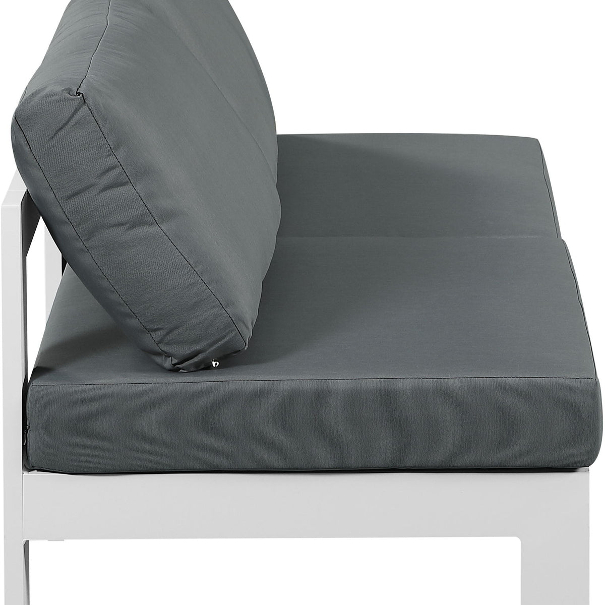 Nizuc - Outdoor Patio 2 Seat Armless Modular Sofa With White Frame