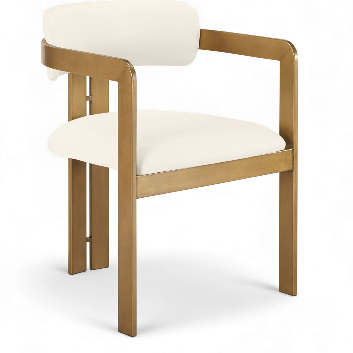Aurum - Vegan Leather Upholstered Dining Chair With Brushed Brass Base (Set of 2)