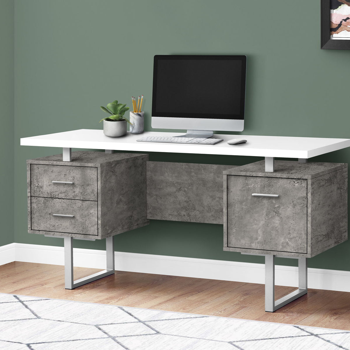 Computer Desk For Home Office, Laptop, Left, Right Set - Up, Storage Drawers, Contemporary & Modern