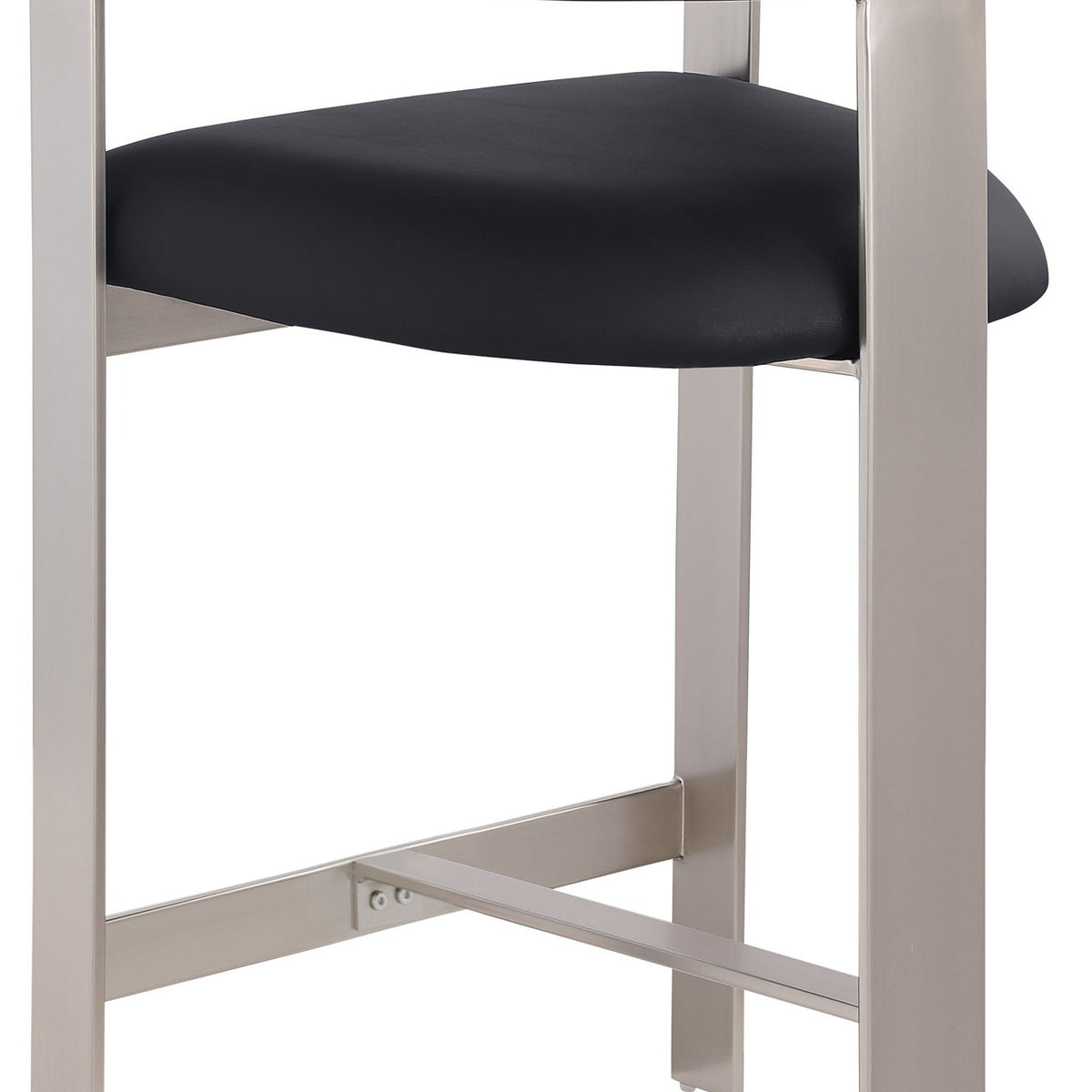 Romeo - Faux Leather Counter Stool With Silver Base (Set of 2)