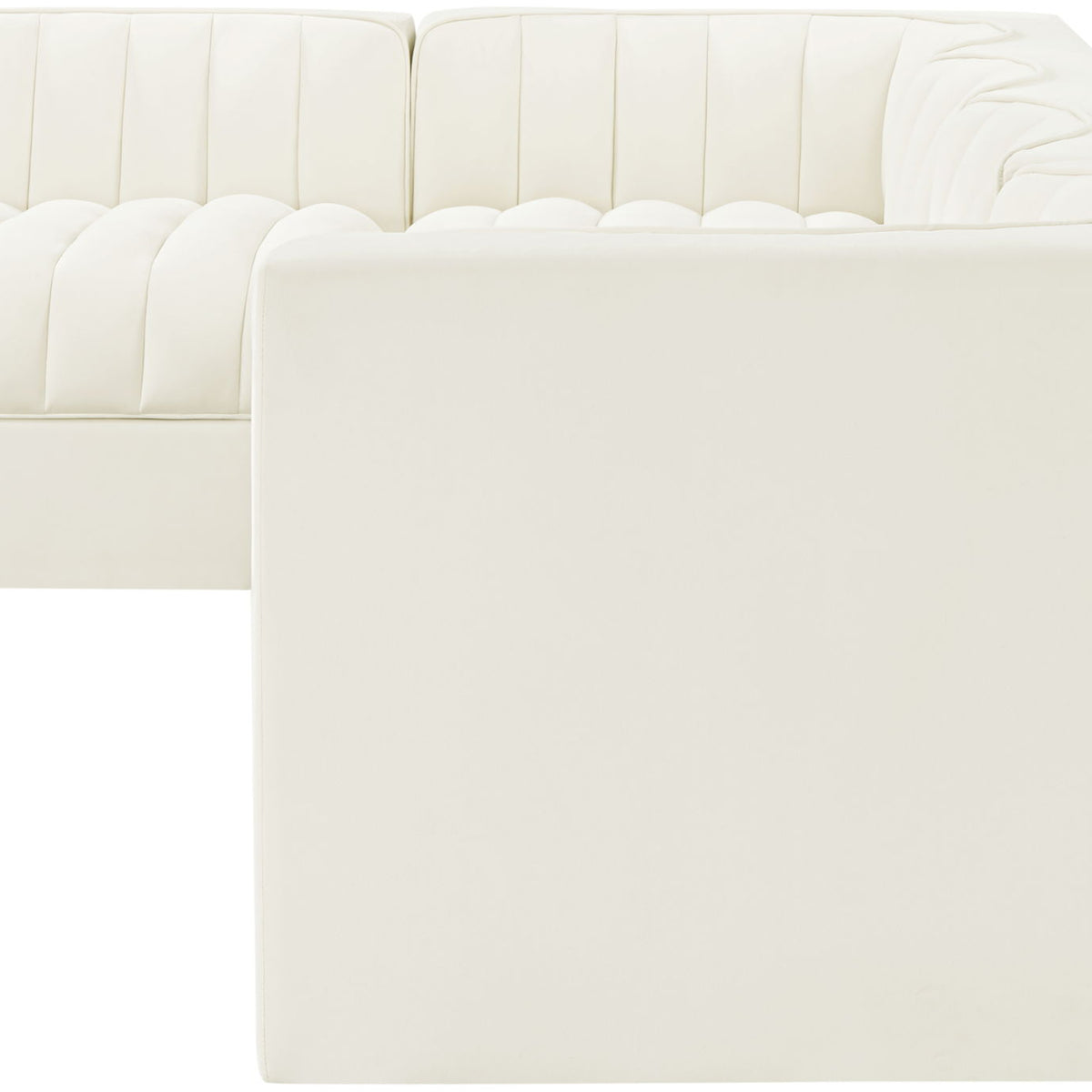 Rummi - Velvet Performance Fabric Upholstered 5 Piece Modular Sectional, L-Shaped (Right)