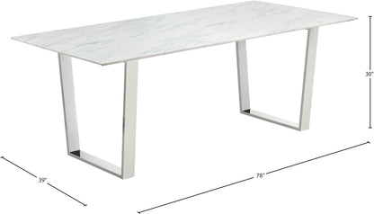 Carlton - Dining Table - Pearl Silver - Steel