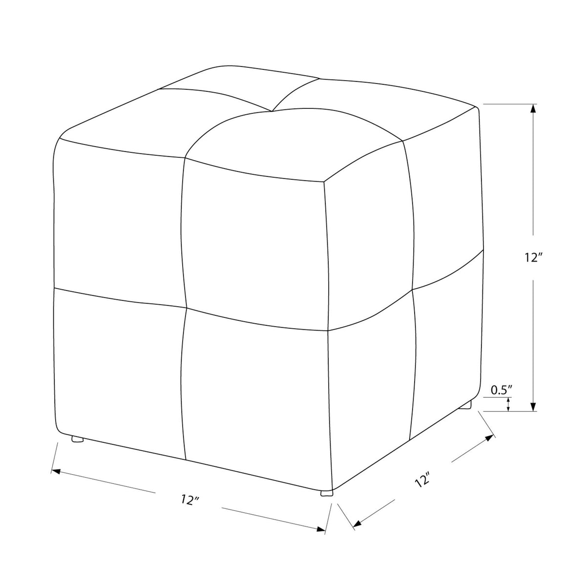 Pouf, Footrest, Foot Stool, Transitional (Set of 2) - Beige