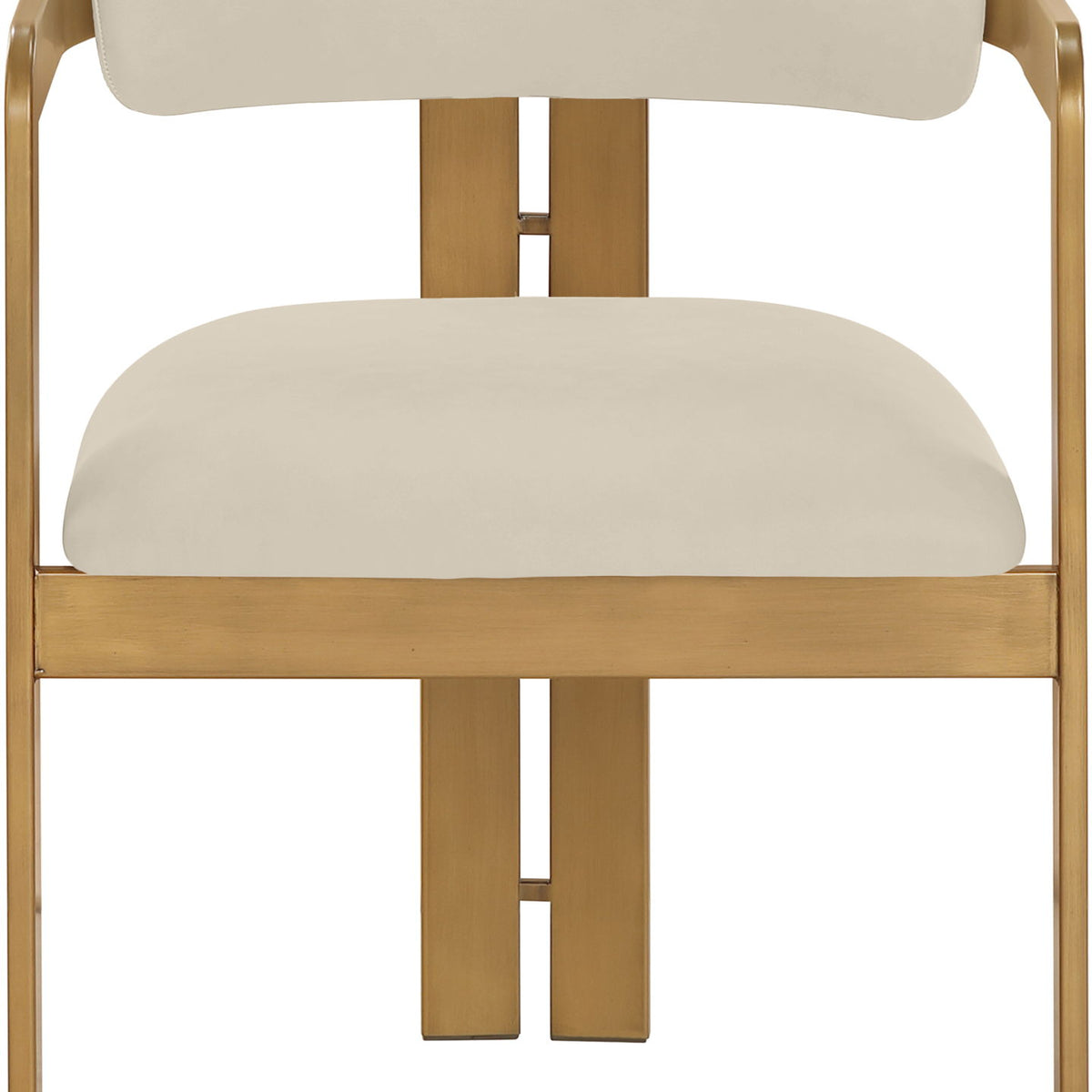 Aurum - Vegan Leather Upholstered Dining Chair With Brushed Brass Base (Set of 2)