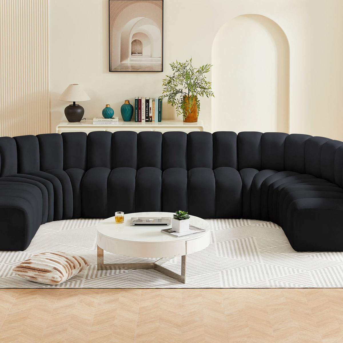 Arc - Velvet Modular U-Shaped Sectional