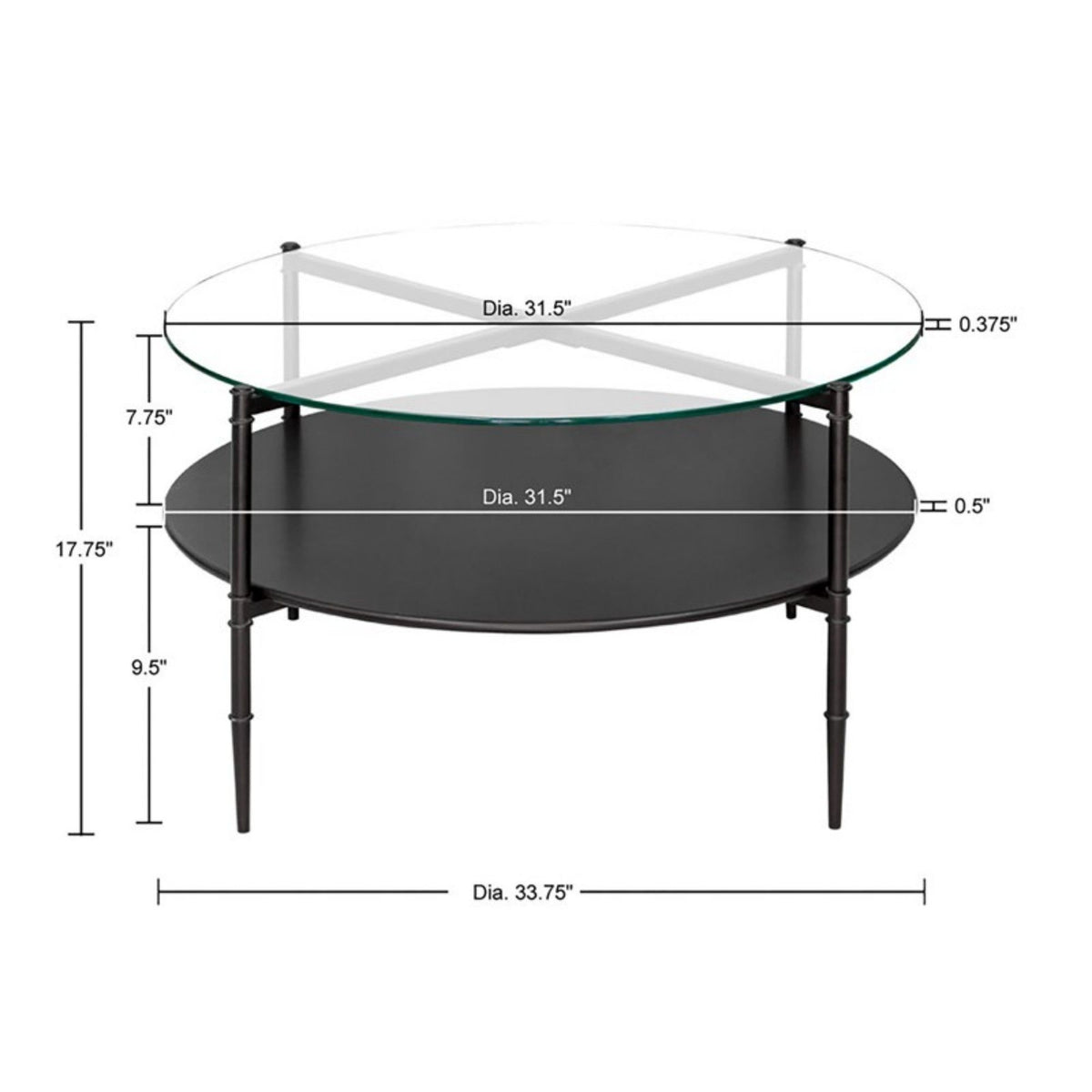 Caroline - Round Coffee Table - Black