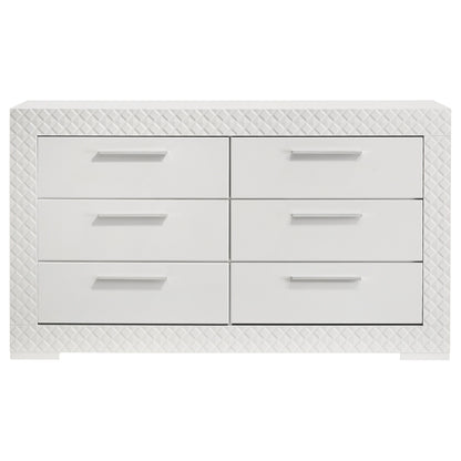 Ives - 6-Drawer Dresser Cabinet - White High Gloss