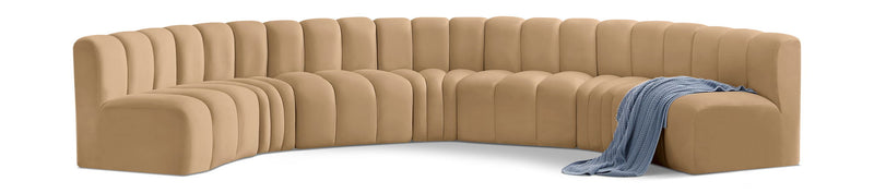 Arc - Velvet 7 Piece U-Shaped Modular Sofa