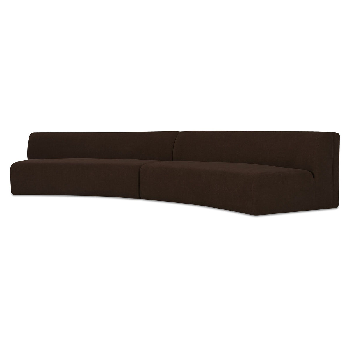 Naomi - 2 Piece Concave Modular Sectional - Dark Brown