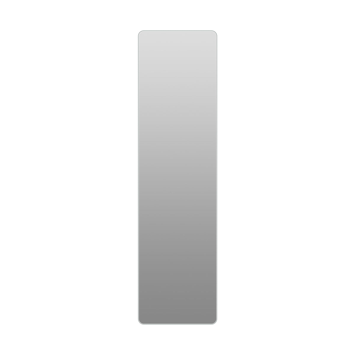 Full length rounded-corner mirror, pearl silver finish