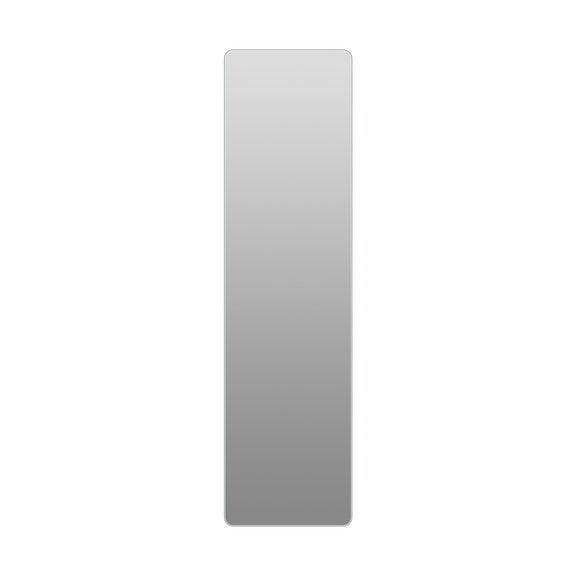 Full length rounded-corner mirror, pearl silver finish