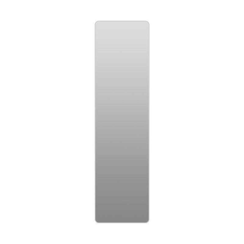 Full length rounded-corner mirror, pearl silver finish