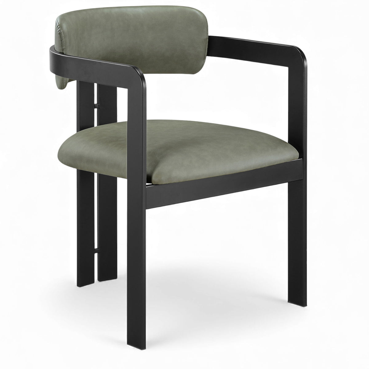 Aurum - Vegan Leather Upholstered Dining Chair With Graphite Black Base (Set of 2)