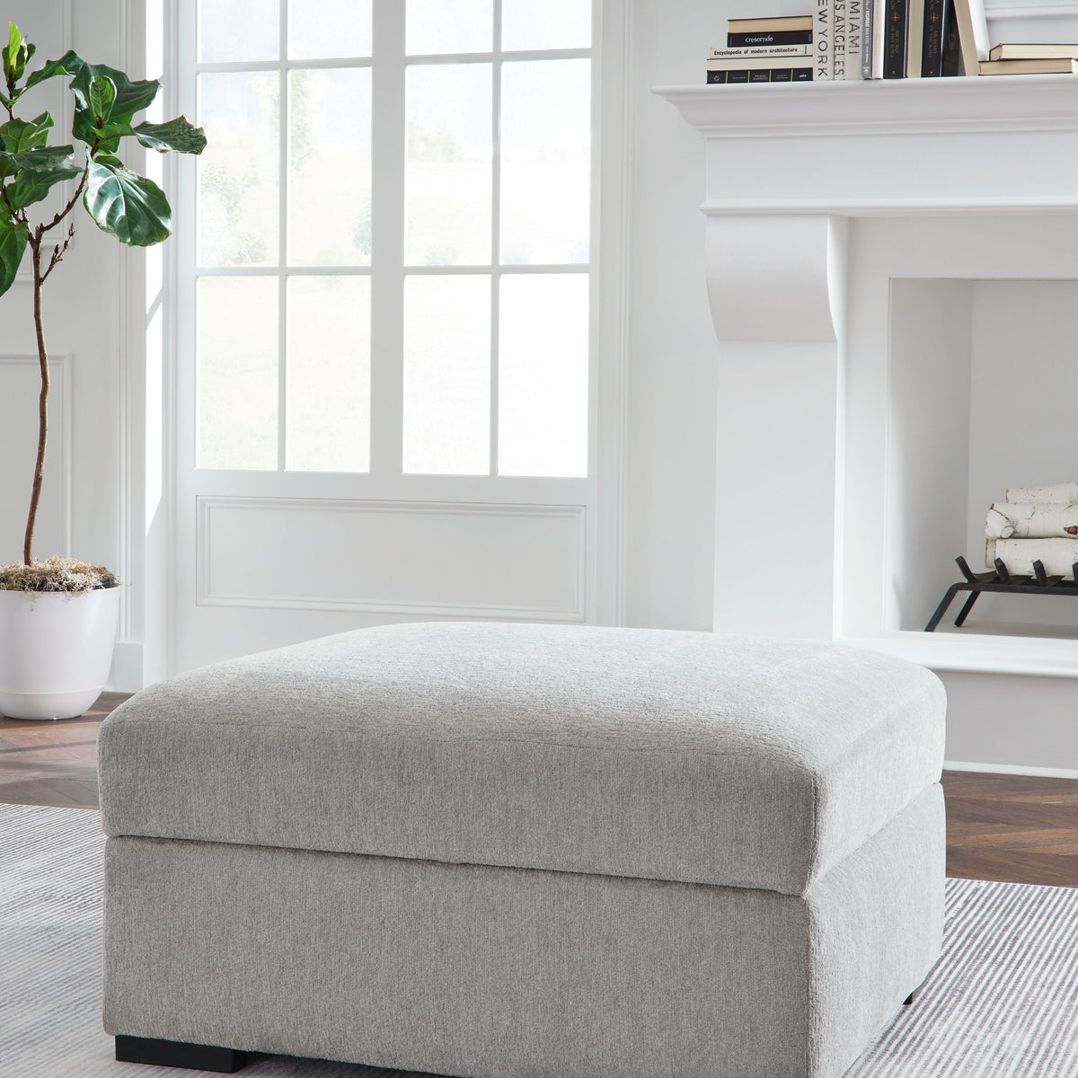 Gabyleigh - Nickel - Ottoman With Storage