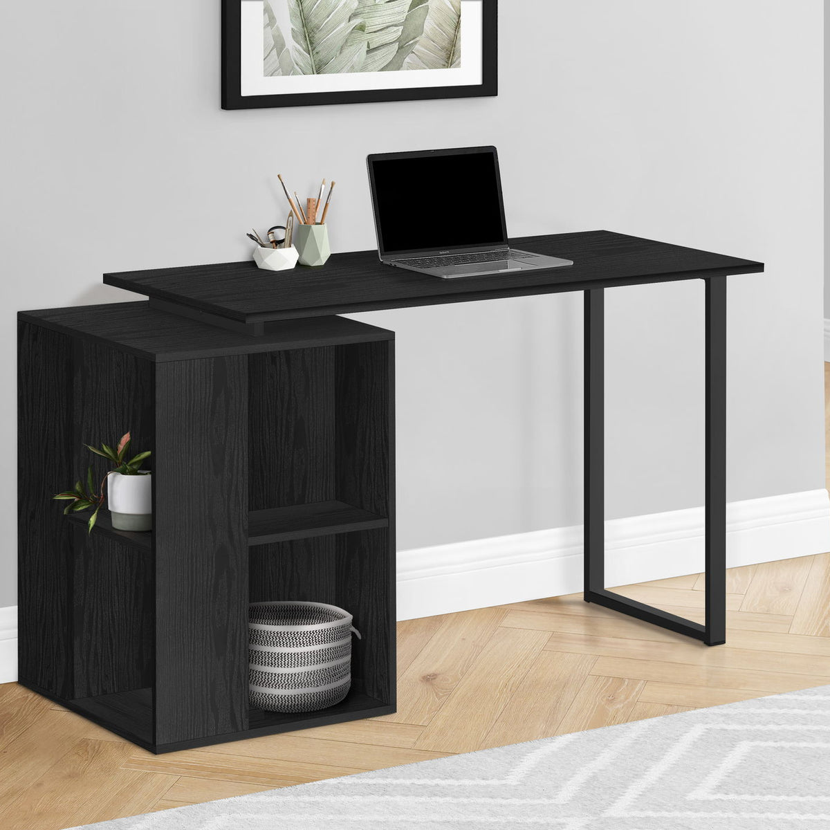 Computer Desk, Home Office, Left, Right Set-Up, Storage Shelves, Work, Laptop, Contemporary, Modern