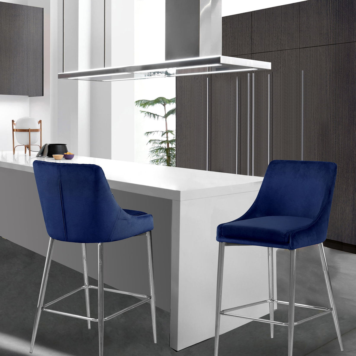 Karina - Stool with Chrome Legs (Set of 2)