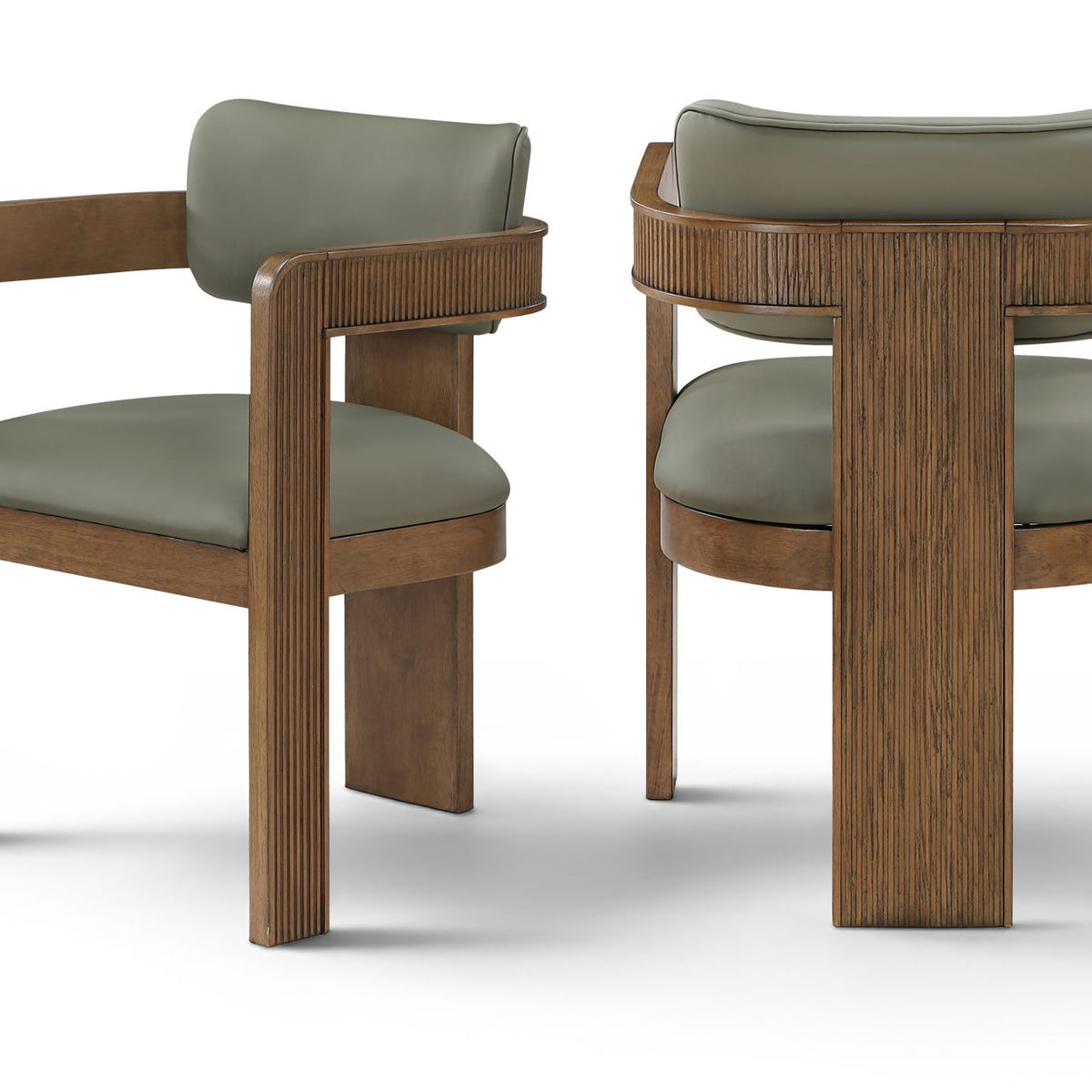 Sacha - Vegan Leather Upholstered Dining Chair With Brown Base (Set of 2)