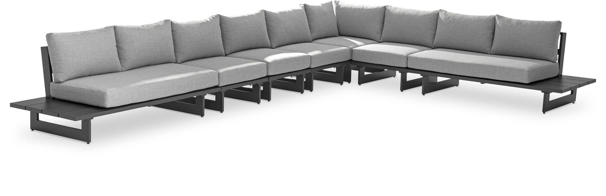 Maldives - 7 Piece Water Resistant Outdoor Patio Modular Sectional With Gray Base