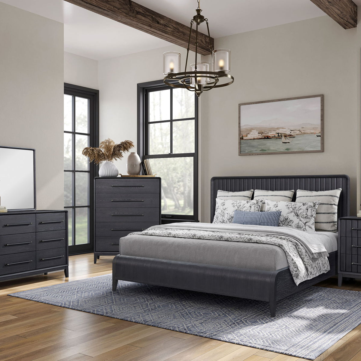 Waterfall Panel Bed & Design Elements