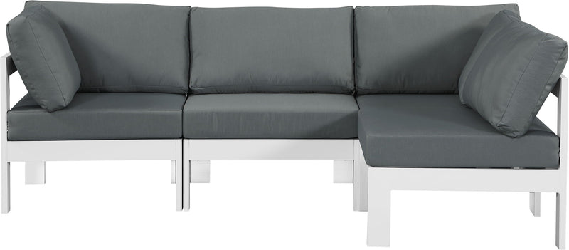 Nizuc - Outdoor Patio 4 Piece Modular Sectional With White Frame