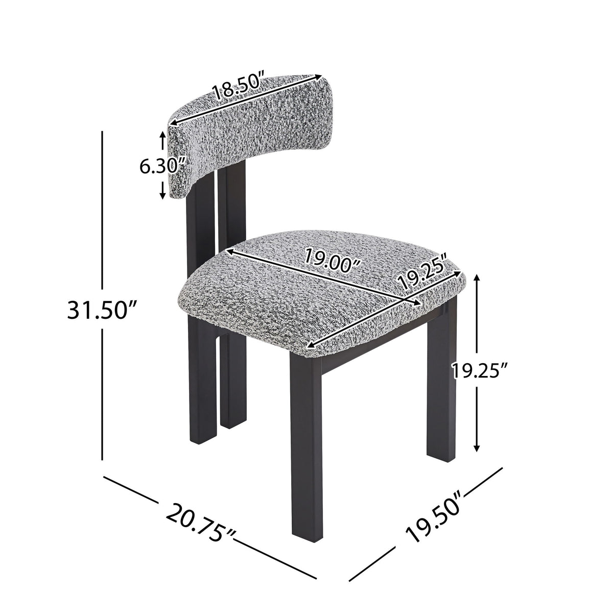 Mid Century 5 Piece Dining Set With Upholstered Metal Leg Chairs And Solid Wood Top Table - Black / White / Natural