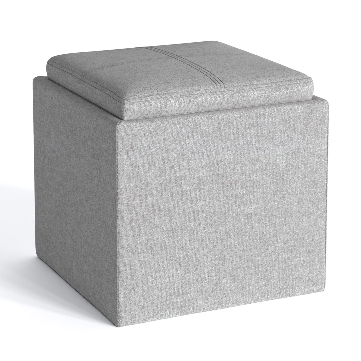 Rockwood - Upholstered Cube Storage Ottoman With Tray