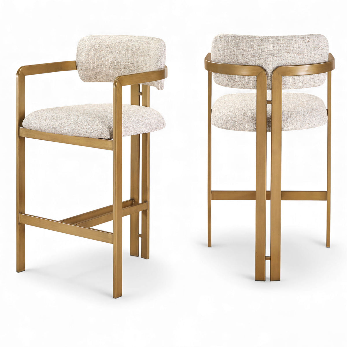 Aurum - Linen Textured Fabric Upholstered Counter Stool
