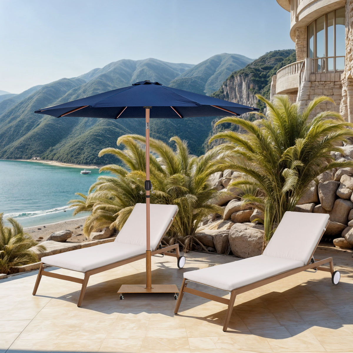 Fiji - Patio Umbrella With Teak Pole