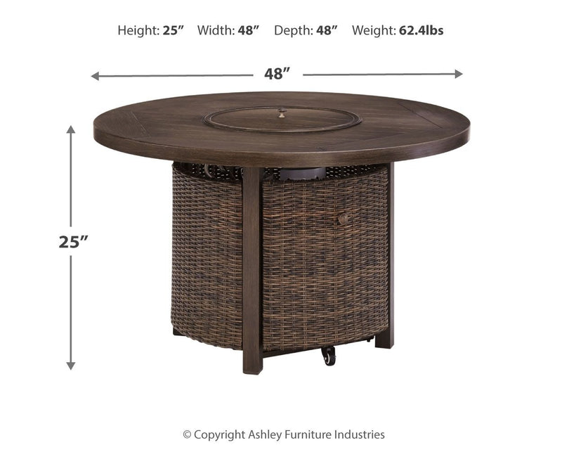 Paradise Trail - Round Fire Pit Table - Medium Brown