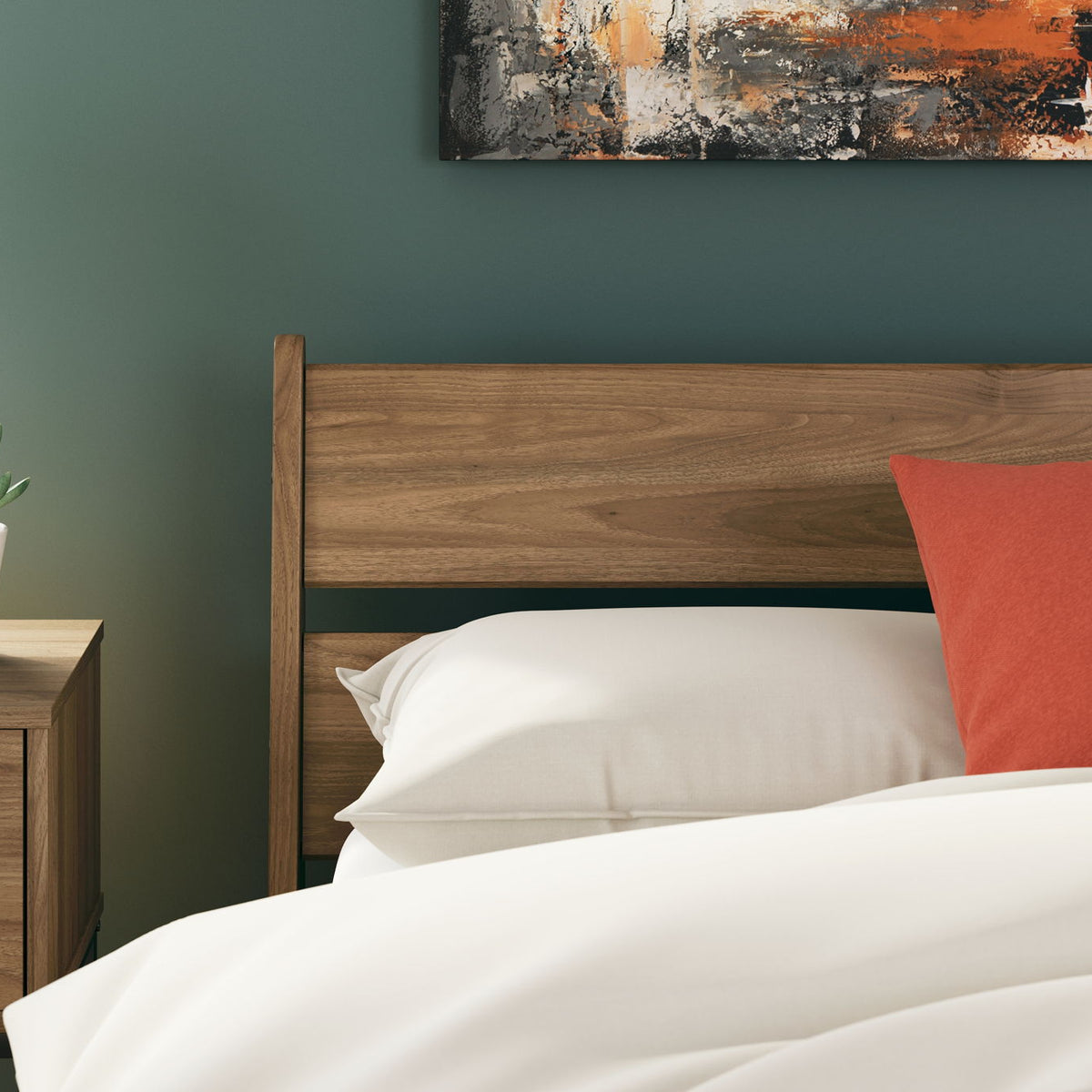 Deanlow - Full Panel Headboard - Honey
