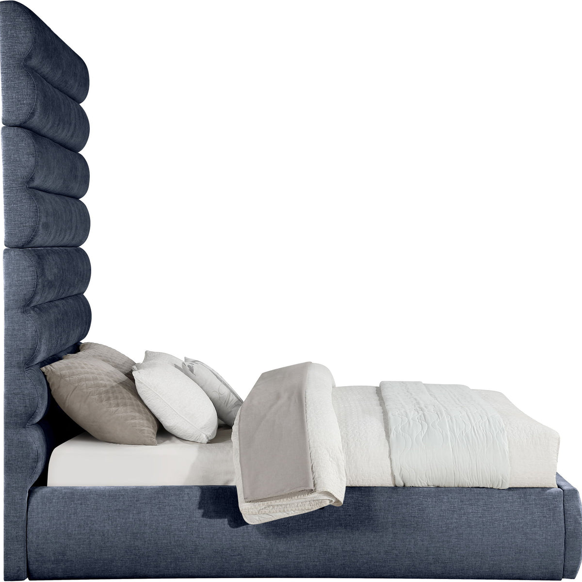 Adam - Chenille Fabric Bed With 89" Headboard