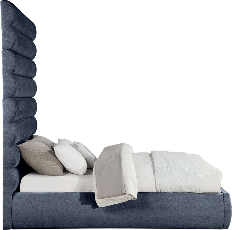Adam - Chenille Fabric Bed With 89" Headboard