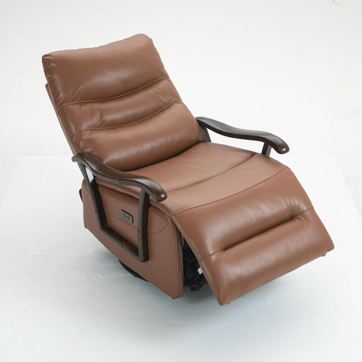 Swivel Rocker Recliner Power Glider Chair With Solid Wood Armrests, Extra Wide Reclining Sofa Chair Upholstered Living Room Single Sofa