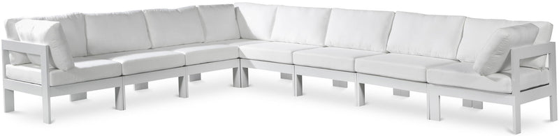 Nizuc - Outdoor Patio 8 Piece Modular Sectional With White Frame