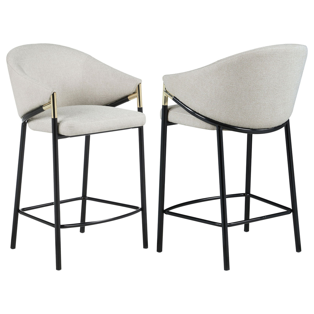 Sloped Arm Counter Stools (Set of 2) - Beige