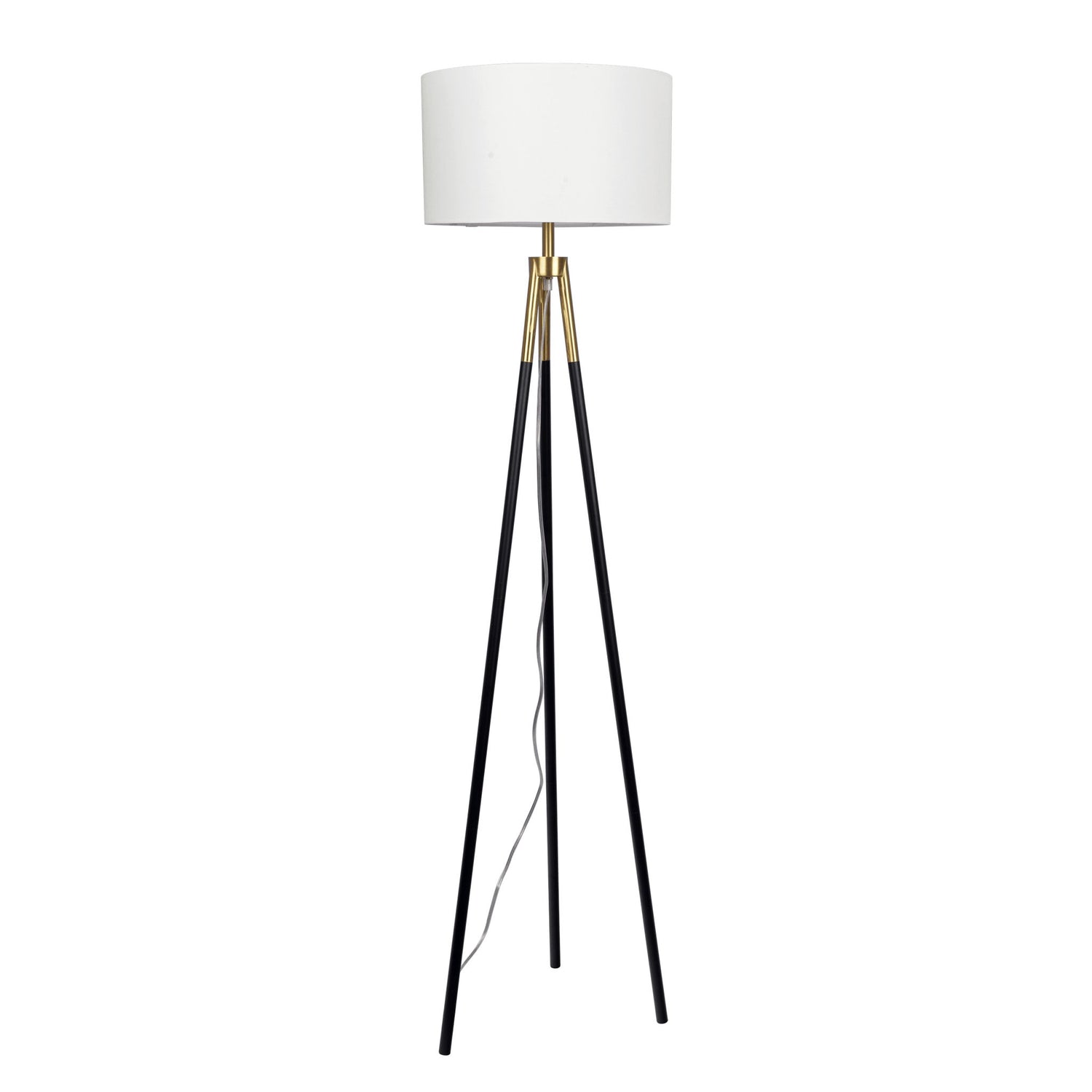 Sway - Floor Lamp With On / Off Switch Triple Legs Shade - Black / Gold / White