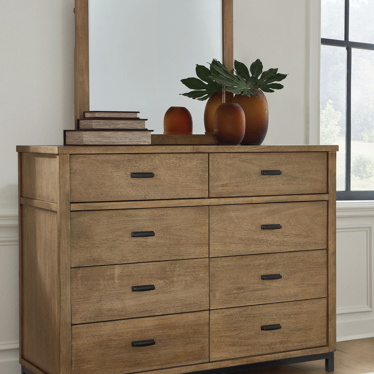Tomtyn - Dresser And Mirror - Light Brown