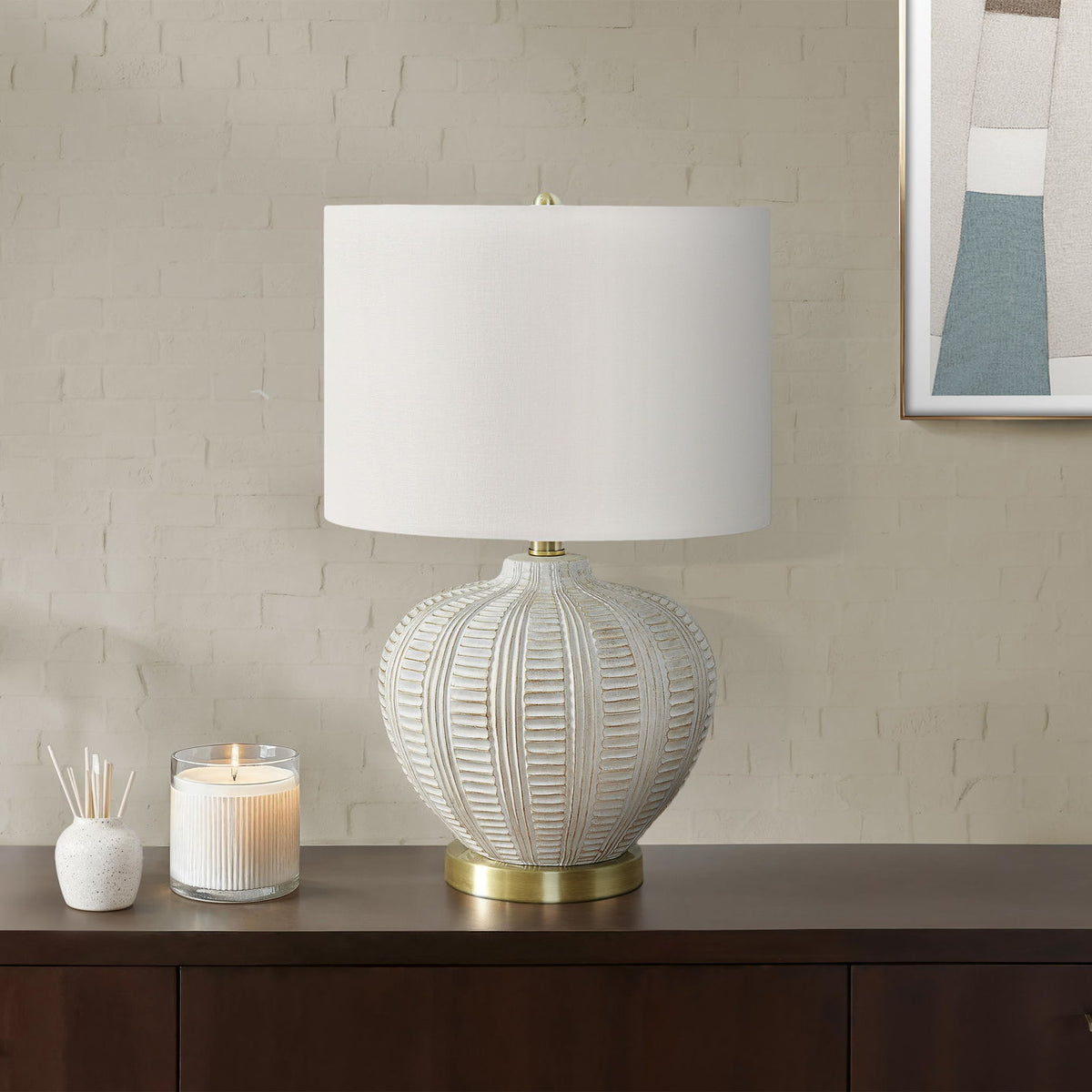 Transitional Lighting, Table Lamp, Resin - Cream