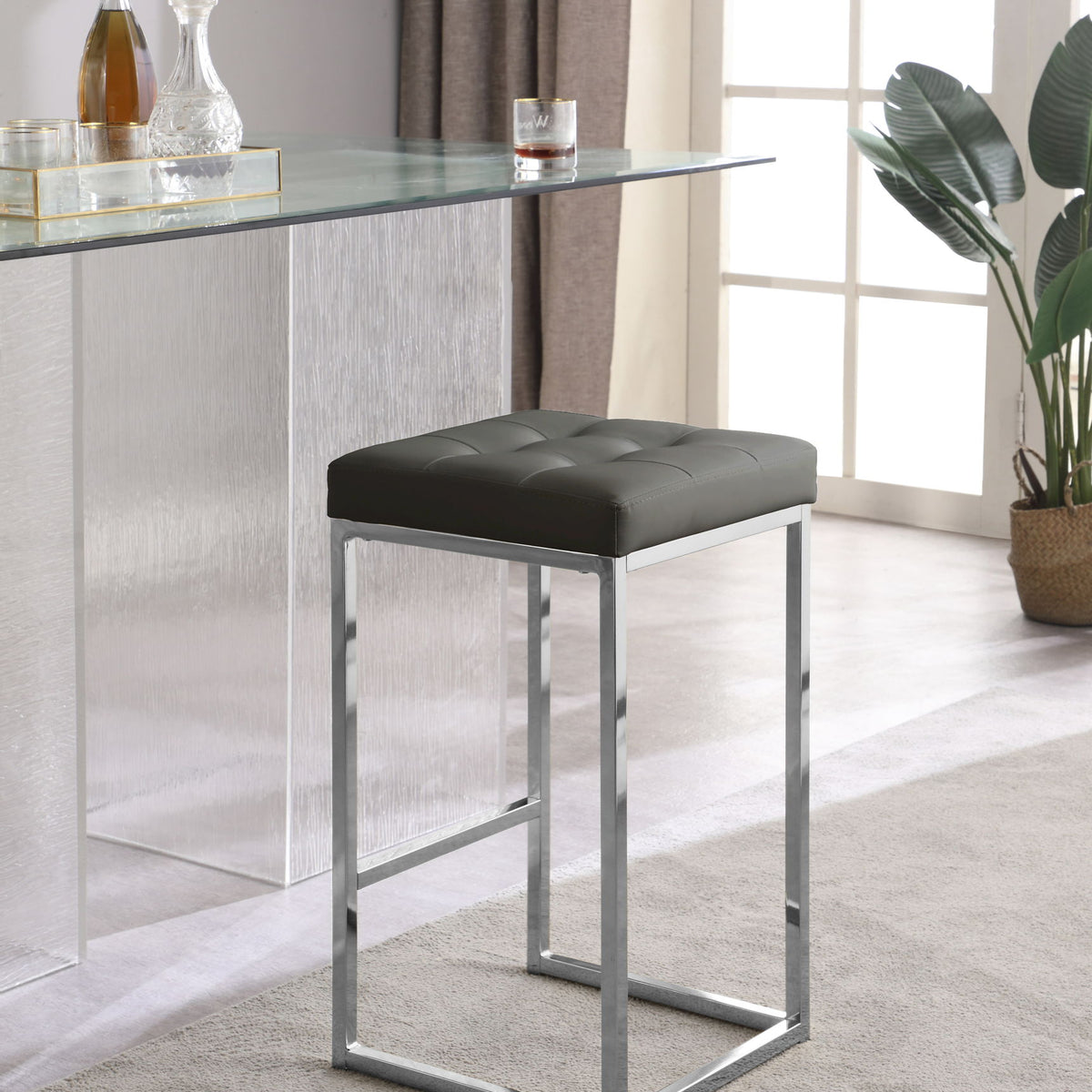 Nicola - Faux Leather Stool (Set of 2)